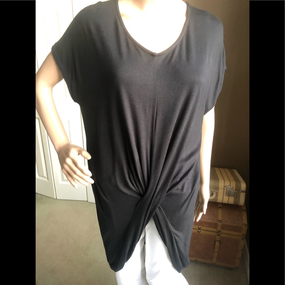 Black Tunic Top Cap Sleeves